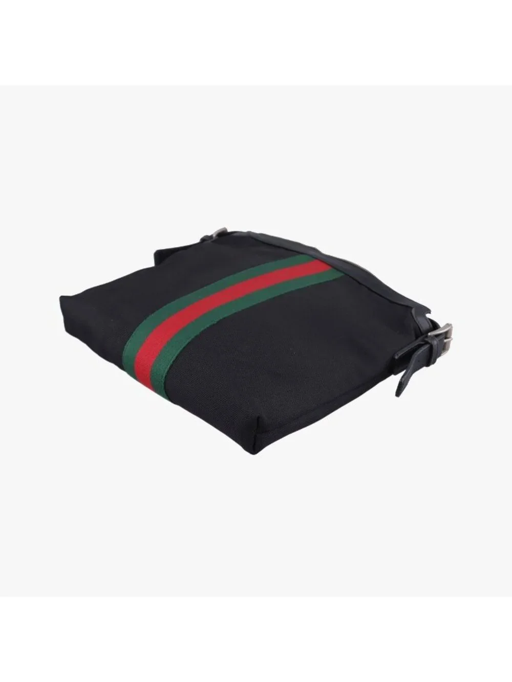 Gucci Sherry Line Black Red Green Canvas Tote